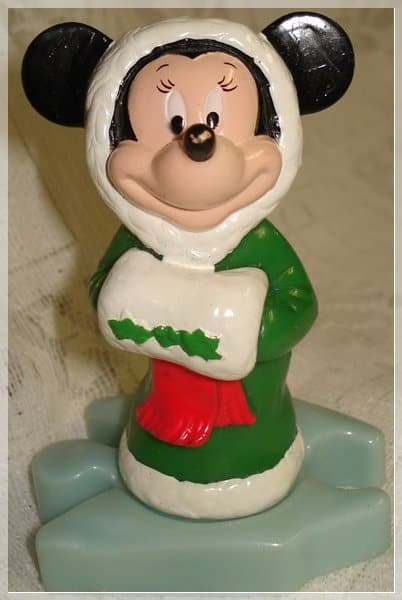 14-0093 MICKEY / MINNIE MOUSE CHRISTMAS  FIGURINE PUZZLE PIECE MCDONALD'S TOY