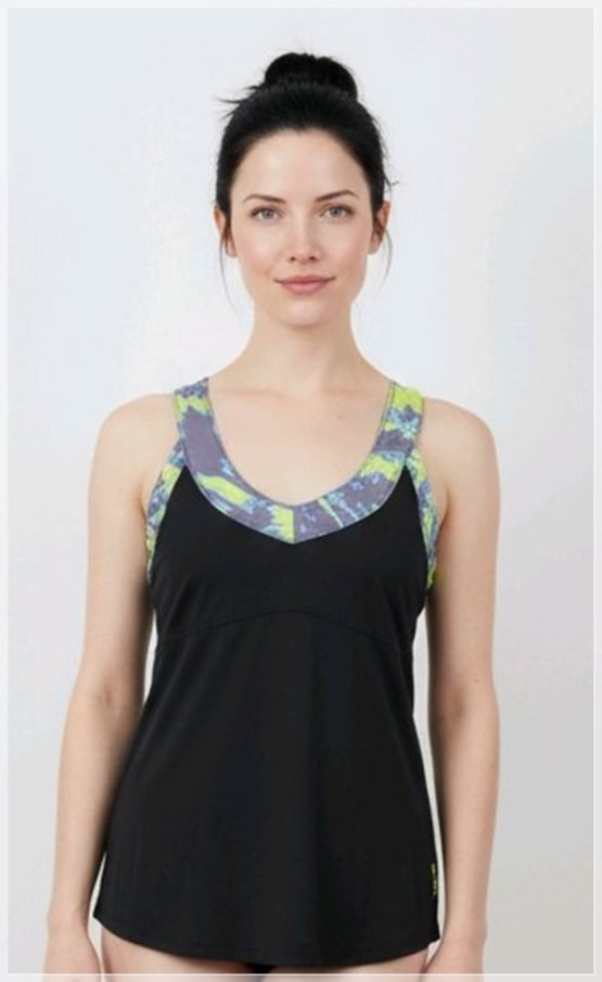 REEBOK LANE BRYANT ACTIVE WEAR TOP: 18/20: BLACK GREEN. GRAY. AQUA - Image 2