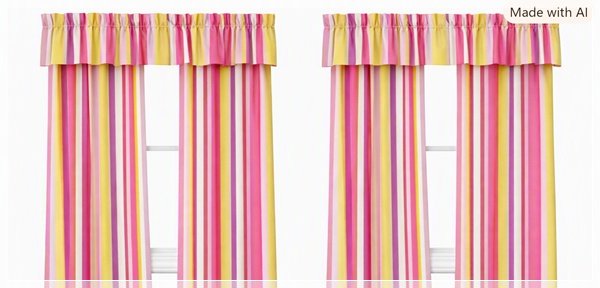 17-0104A POTTERY BARN KIDS PINK STRIPED CURTAINS
