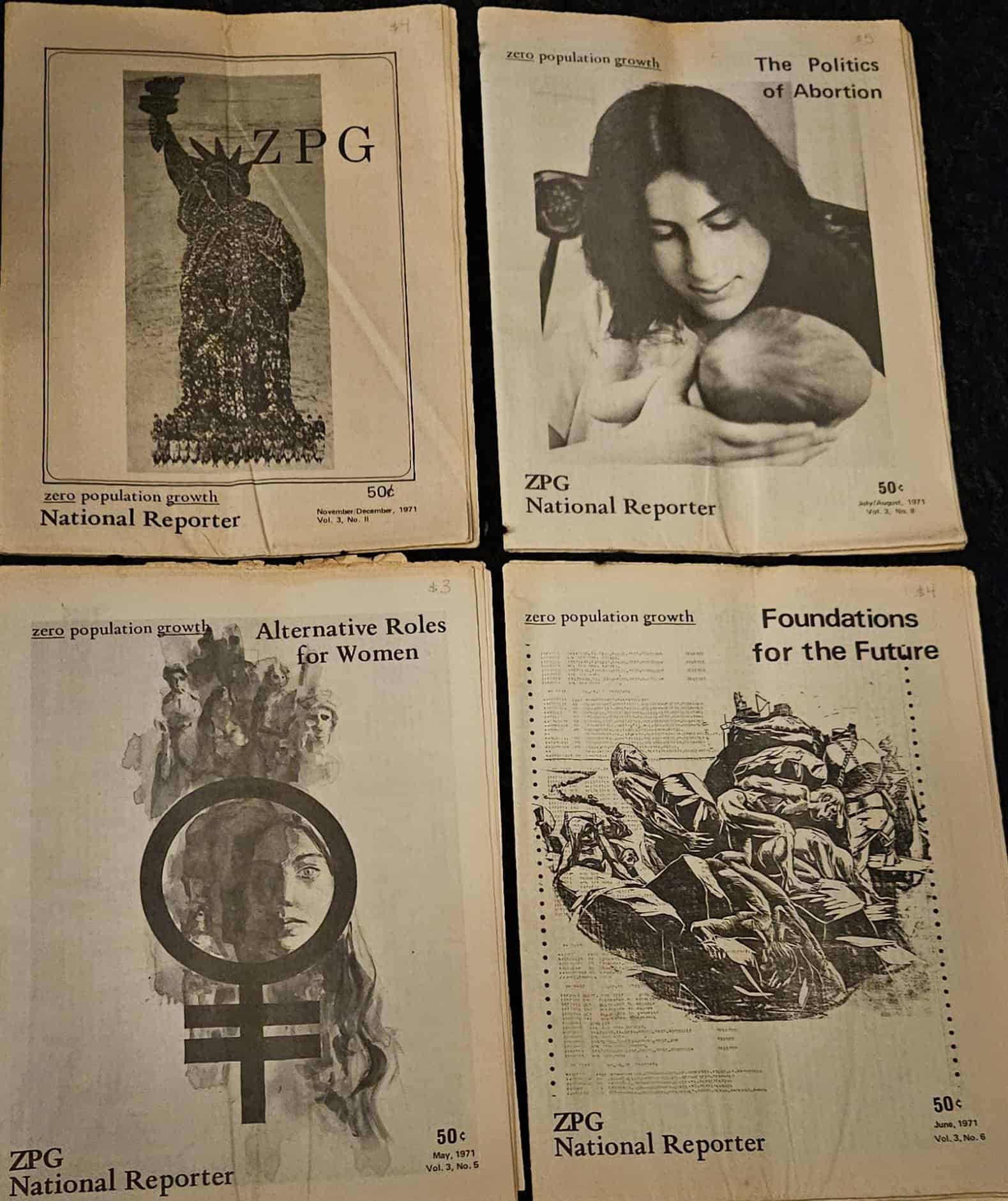 24-0096 VINTAGE 1971 ZPG ZERO POPULATION NATIONAL REPORTER MAGAZINE SET 24-0096 VINTAGE 1971 ZPG ZERO POPULATION NATIONAL REPORTER MAGAZINE SET