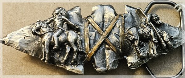 24-0125 MAN ON HORSE BELT BUCKLE-- GREAT AMERICAN METAL CO 24-0125 MAN ON HORSE BELT BUCKLE-- GREAT AMERICAN METAL CO