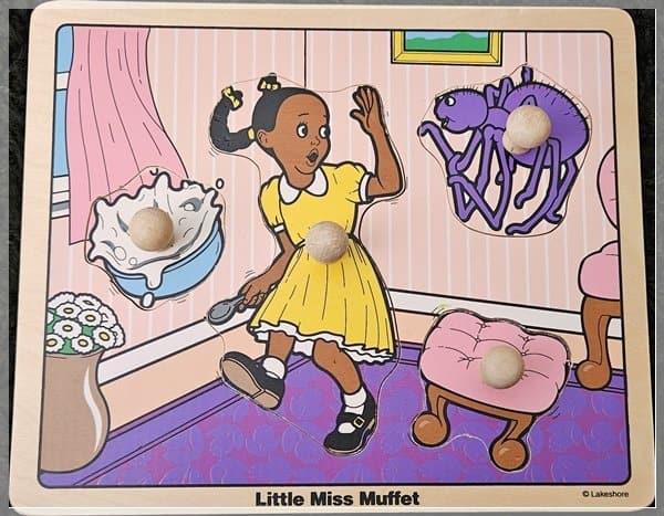 24-0189 LITTLE MISS MUFFET WOODEN PUZZLE 24-0189 LITTLE MISS MUFFET WOODEN PUZZLE