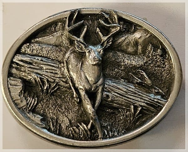 24-0252 VINTAGE BERGAMONT BRASS  BUCK BELT BUCKLE