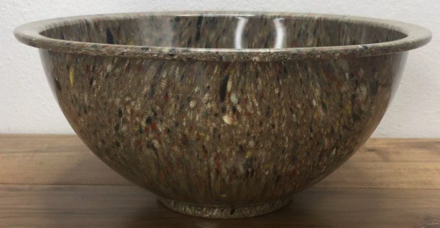 25-0036 VINTAGE TEXAS WARE CONFETTI BOWL - BROWN 25-0036 VINTAGE TEXAS WARE CONFETTI BOWL - BROWN