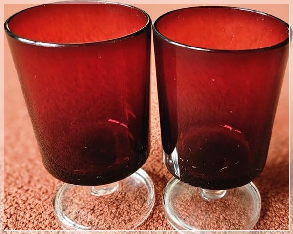 25-0278RUBY RED GLASSES SET OF 2 25-0278RUBY RED GLASSES SET OF 2