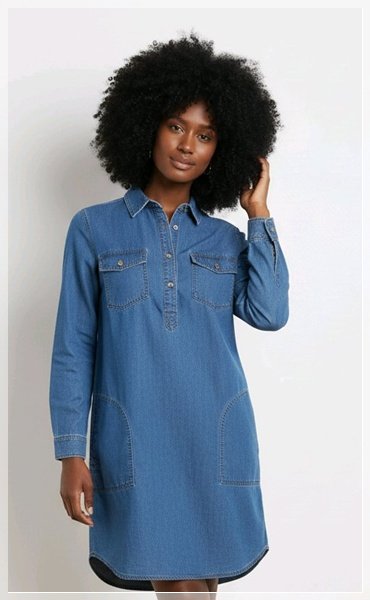 25-0501A DENIM DRESS - LANDS END - 14 25-0501A DENIM DRESS - LANDS END - 14