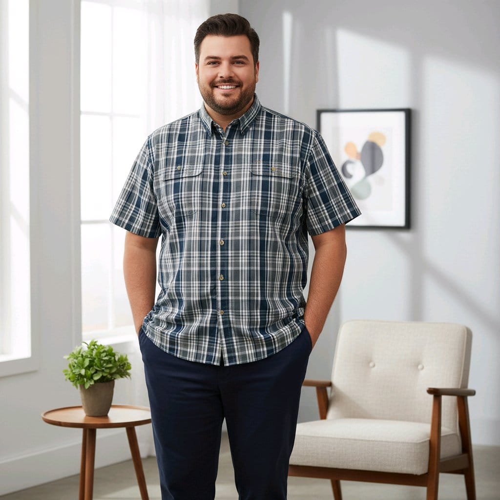 25-0507 KINGSIZE PLAID SHIRT 3XL