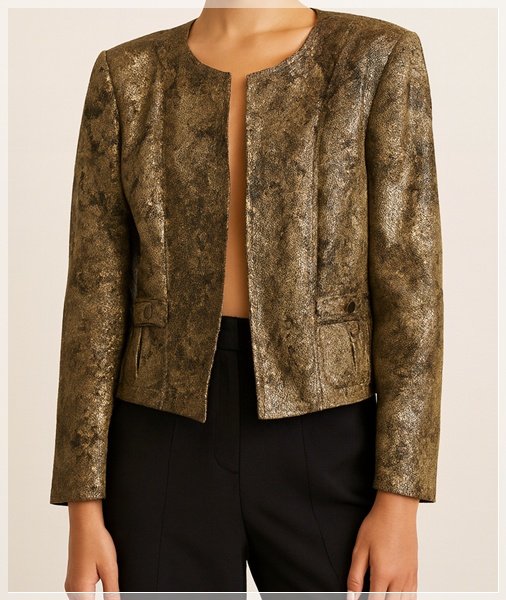 26-0151D DRESS BARN METALLIC SUIT JACKET 26-0151D DRESS BARN METALLIC SUIT JACKET