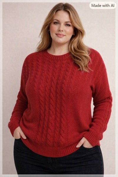 26-0541 WOMEN'S PULLOVER SWEATER - 2X - MADEMOISELLE 26-0541 WOMEN'S PULLOVER SWEATER - 2X - MADEMOISELLE